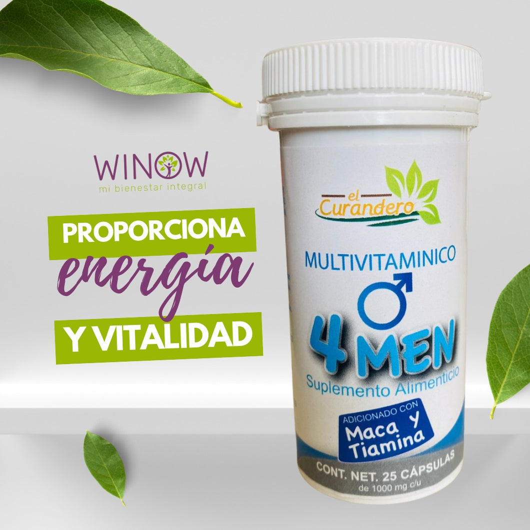 4 MEN Multivitamínico  Hombres Frasco con 25 Capsulas